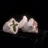 Large Marquis Cross Ring With Pear Gems Stone