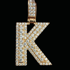 Moissanite Alphabet Sterling Silver Unisex Letter Pendant