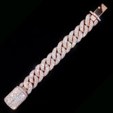 Silver Pavé Cuban Link Bracelet