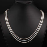Four Prong Round-Cut Diamond Tennis Chain Necklace