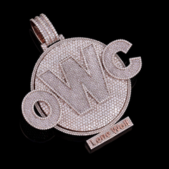 Any 3 Letter Iced Out Moissanite Diamond Spin