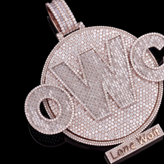 Any 3 Letter Iced Out Moissanite Diamond Spin