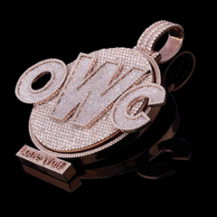 Any 3 Letter Iced Out Moissanite Diamond Spin