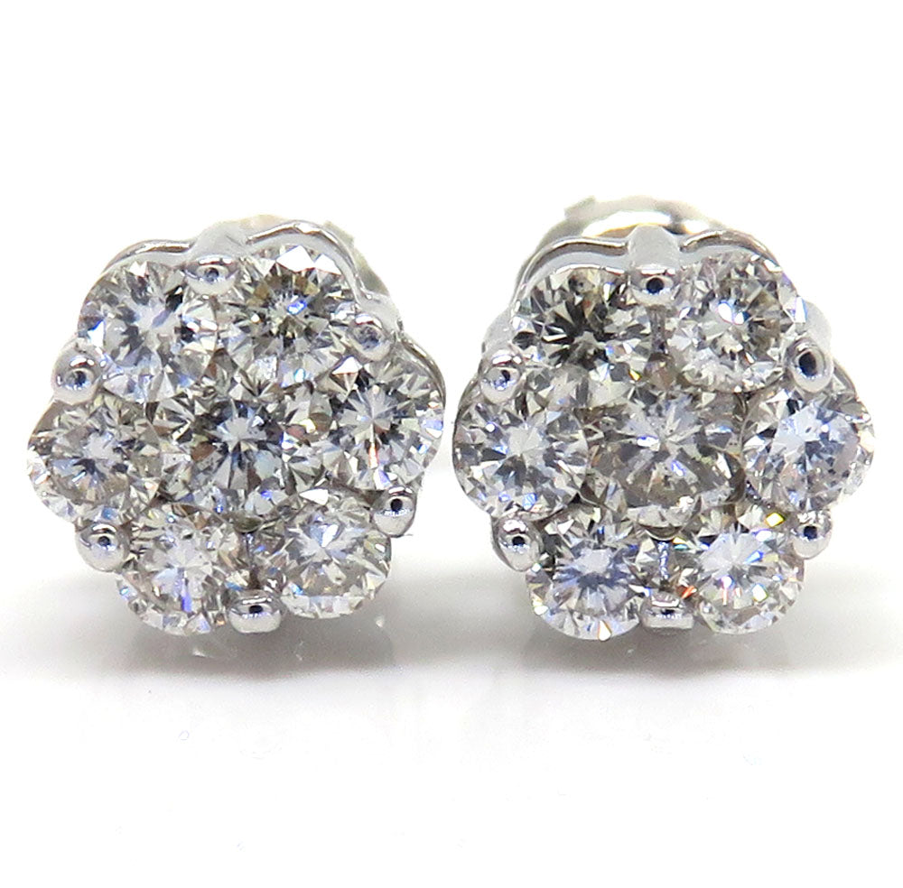 7mm Diamond Cluster Earrings