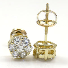 7mm Diamond Cluster Earrings