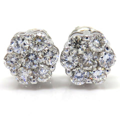 7mm Diamond Cluster Earrings
