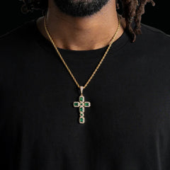 Canary Cluster Cross Pendant Gold