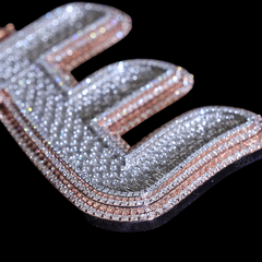 Baguette Three Layers E  Letter Pendant