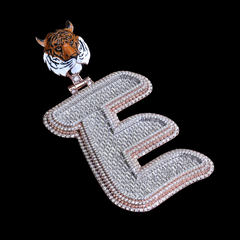 Baguette Three Layers E  Letter Pendant