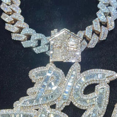 Men's Iced Out Custom Moissanite Letter Pendant