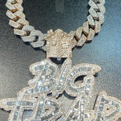 Men's Iced Out Custom Moissanite Letter Pendant