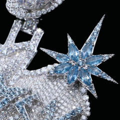 Custom latter with Star Moissanite Pendant