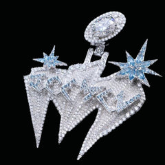 Custom latter with Star Moissanite Pendant