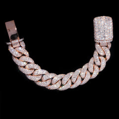 Silver Pavé Cuban Link Bracelet