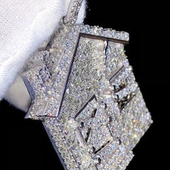 Iced Out Home Moissanite Round Diamond Customized Pendant Men Handmade Custom Hip Hop Jewelry