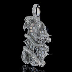 Iced Out Snake Design B Letter Pendant
