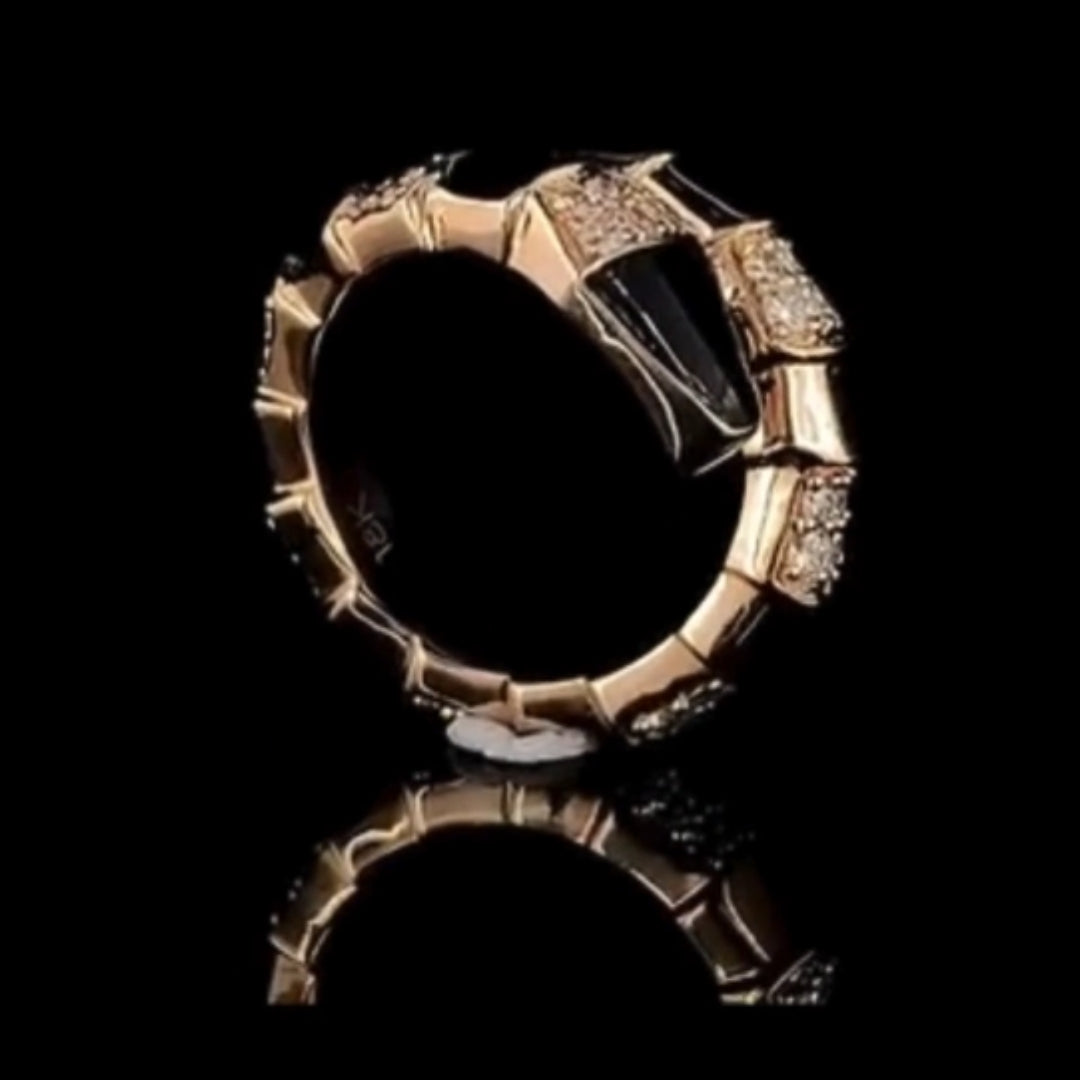 Iced Out Unique Snake Ring