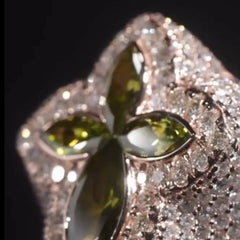 Large Marquis Cross Ring With Pear Gems Stone