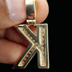 Moissanite Alphabet Sterling Silver Unisex Letter Pendant