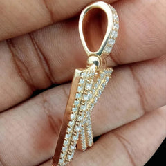 Moissanite Alphabet Sterling Silver Unisex Letter Pendant