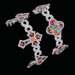 Multi Colour Star and Cross Design Bracelet