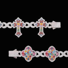 Multi Colour Star and Cross Design Bracelet