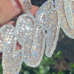 Custom Bling Hip Hop 925 Sterling Silver Diamond Pendant