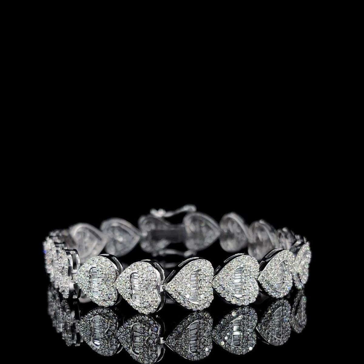 Iced Out Heart Style Bracelet
