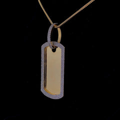 Iced Out Dog Tag Pendant