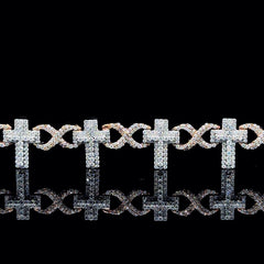 Iced Out Cross Style Unisex Bracelet