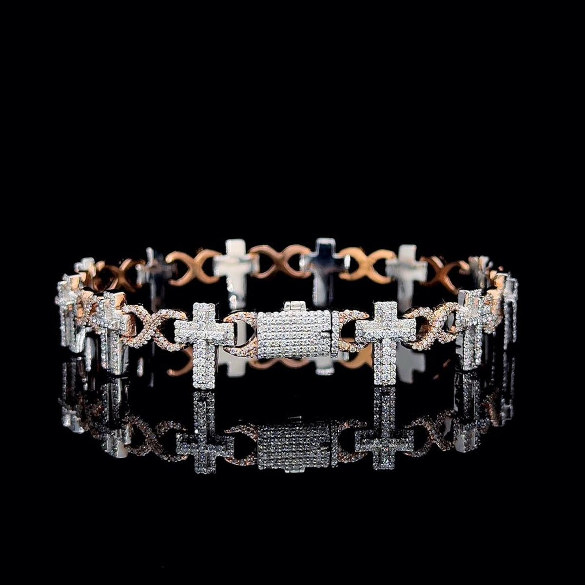 Iced Out Cross Style Unisex Bracelet