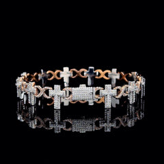 Iced Out Cross Style Unisex Bracelet