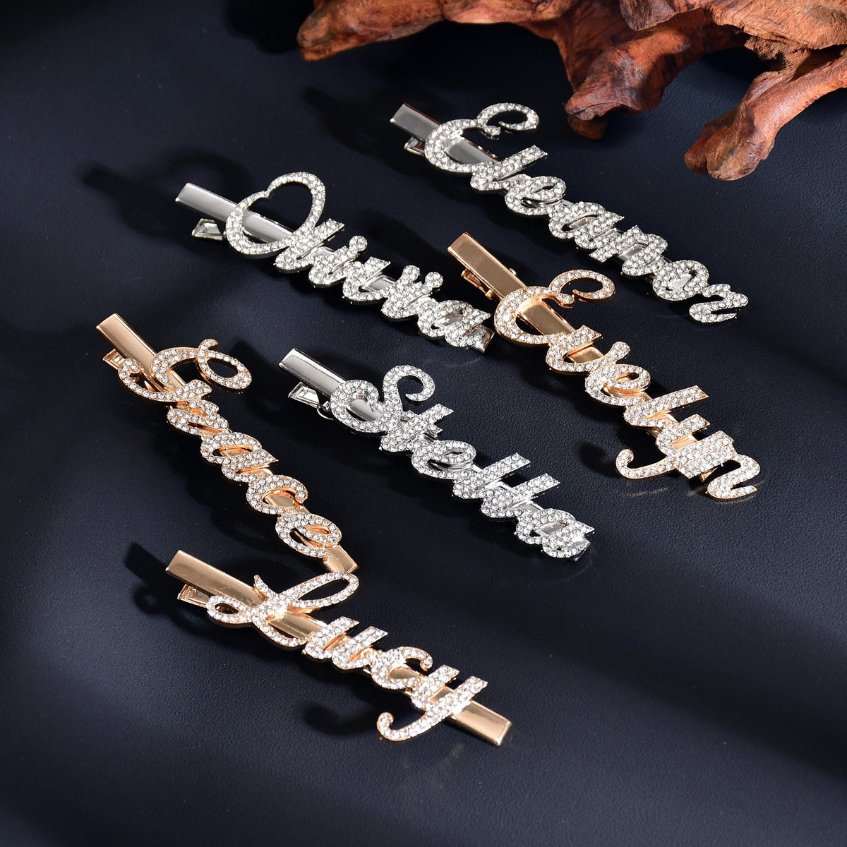 Rhinestones Name Hairclips